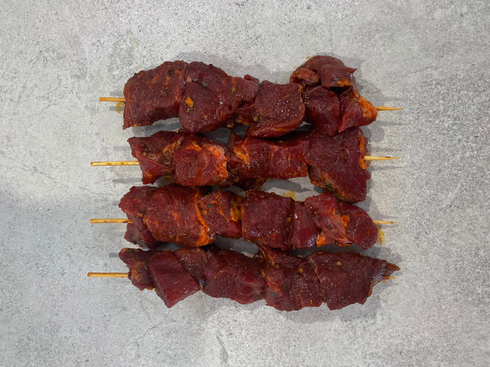 Angus Beef Kebabs with Pepper & Me 'Sweet Bourbon St. BBQ'